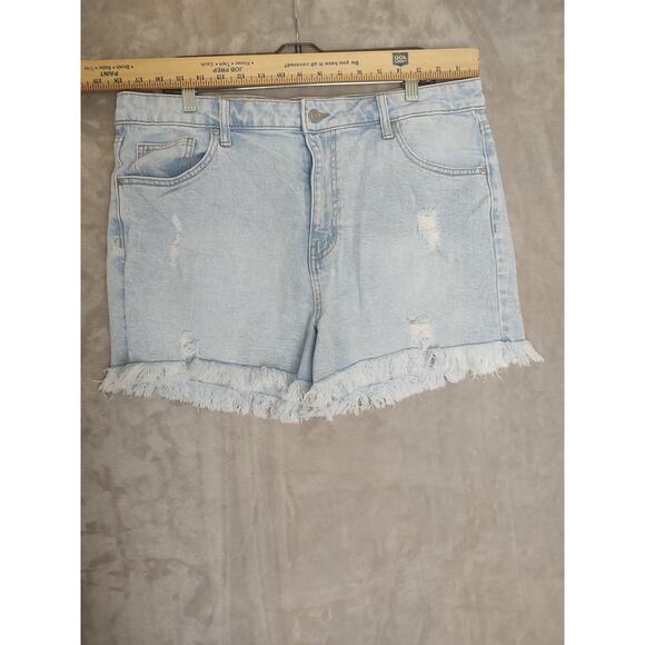 Celebrity Pink, Womens, Cut-off Shorts, Distressed, Frayed Hem, Blue, Size 17/33 - Picture 5 of 10